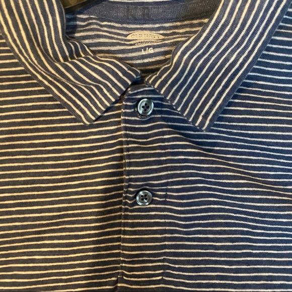 Old Navy Men’s Blue Striped Polo Shirt Large - Picture 2 of 4